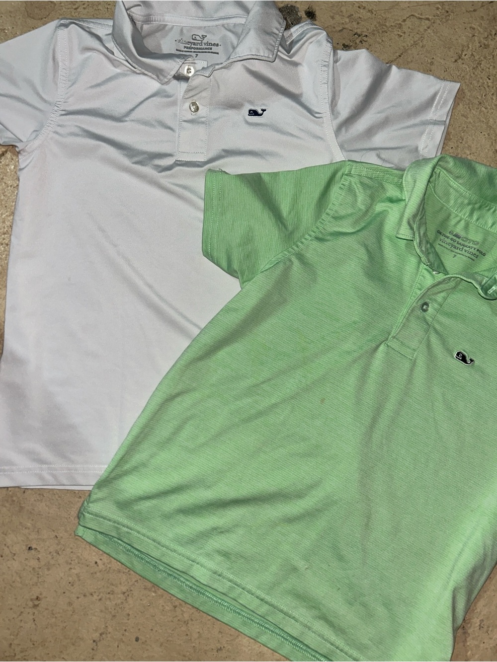Vineyard Vines Boys Polo Set - White and Light Green
